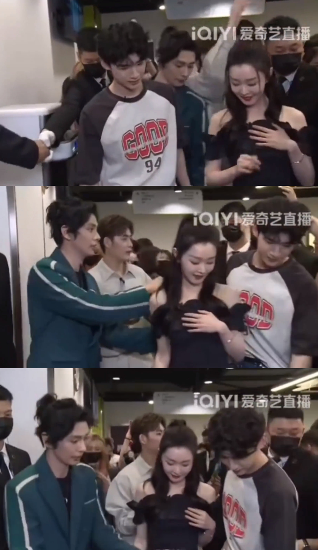 白敬亭宋轶扫楼情侣装图片,白敬亭宋轶扫楼拍照换玩偶