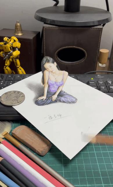 3D绘画牛人多厉害?画出真假难辨的“立体美女”,震惊500万网友