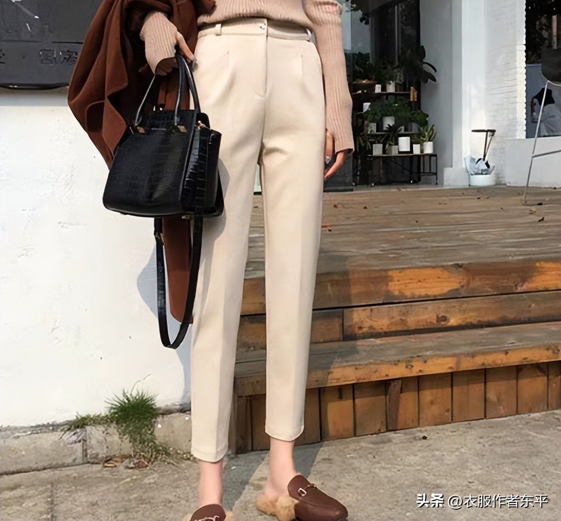 原创新款显瘦萝卜裤,高腰萝卜裤裁剪图