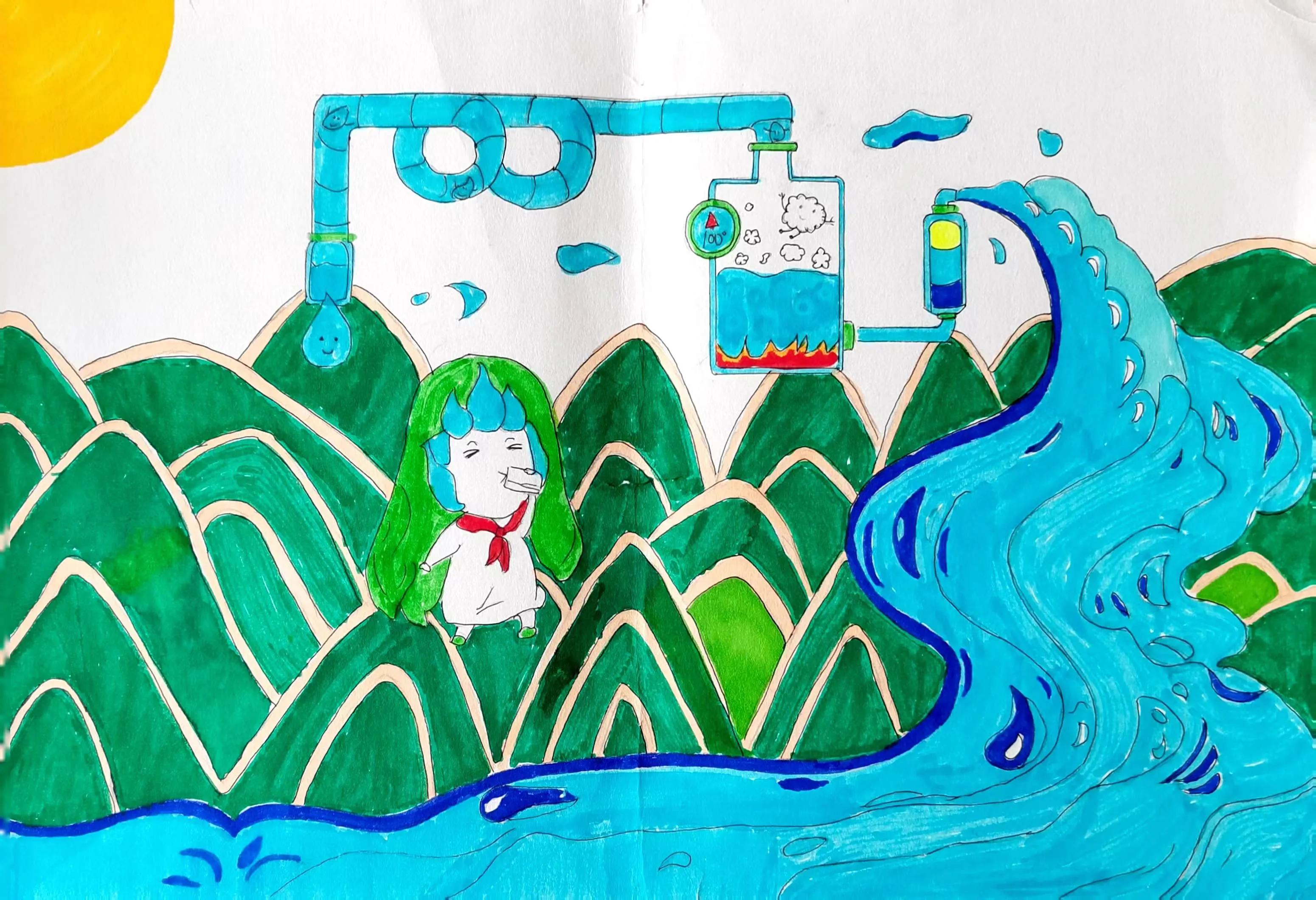 初中4k纸的绘画作品,校园为主题的绘画作品4k