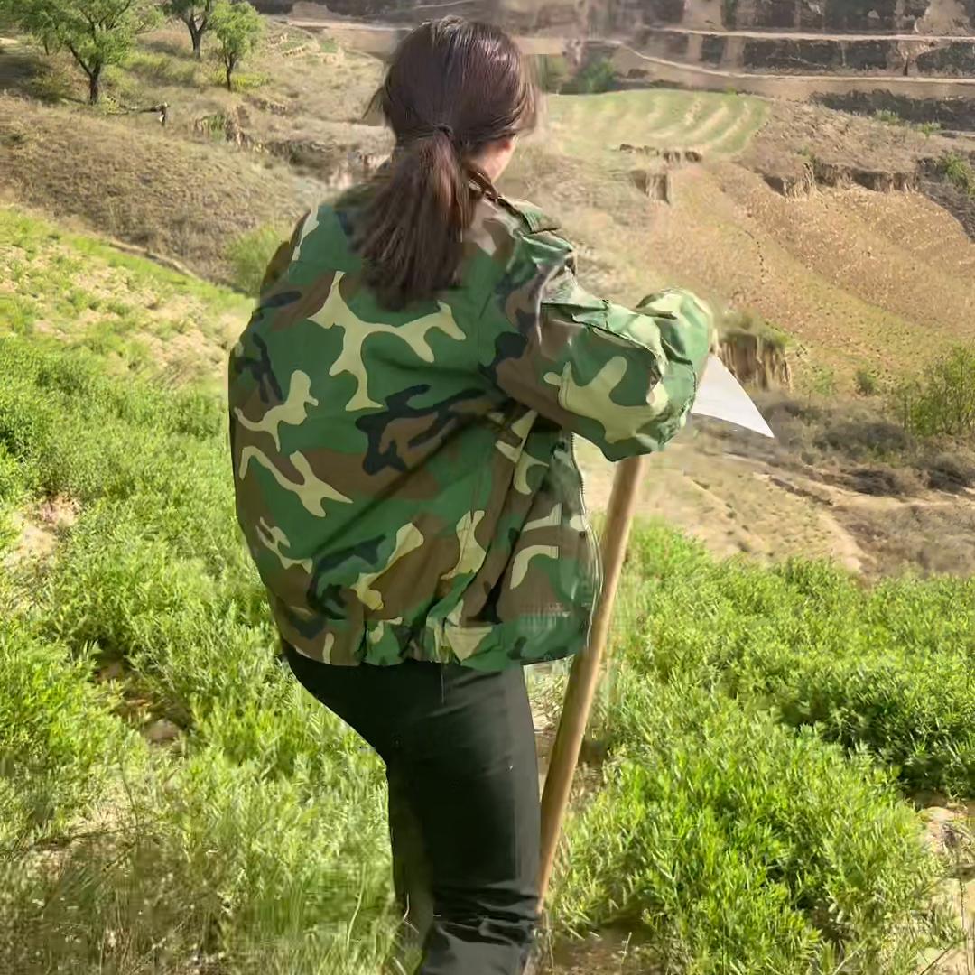 今天的风很大，来老乡家收黄芪，老乡下地干活，翻了几座山...