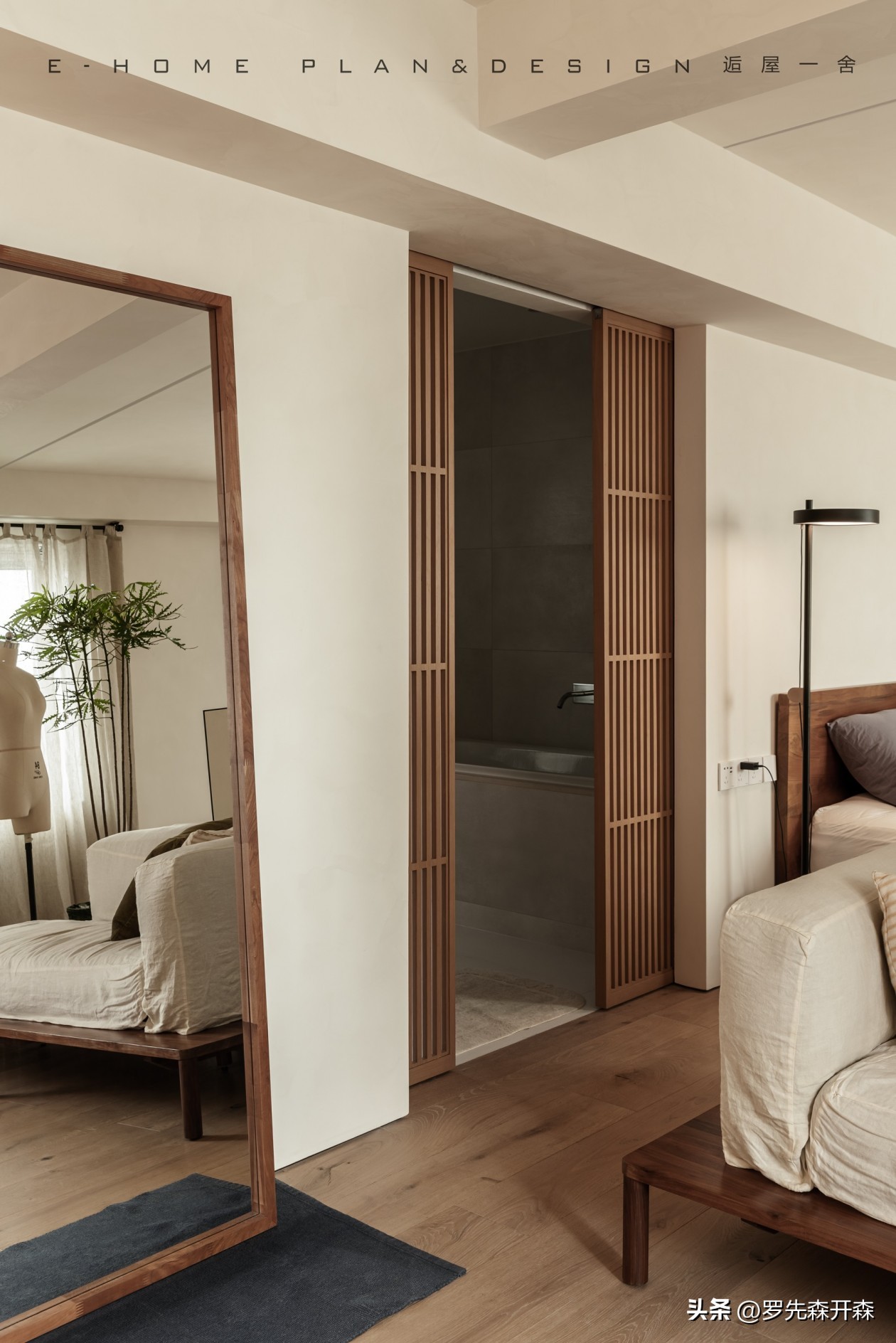 一人居简约卧室效果图,客厅装成卧室书房