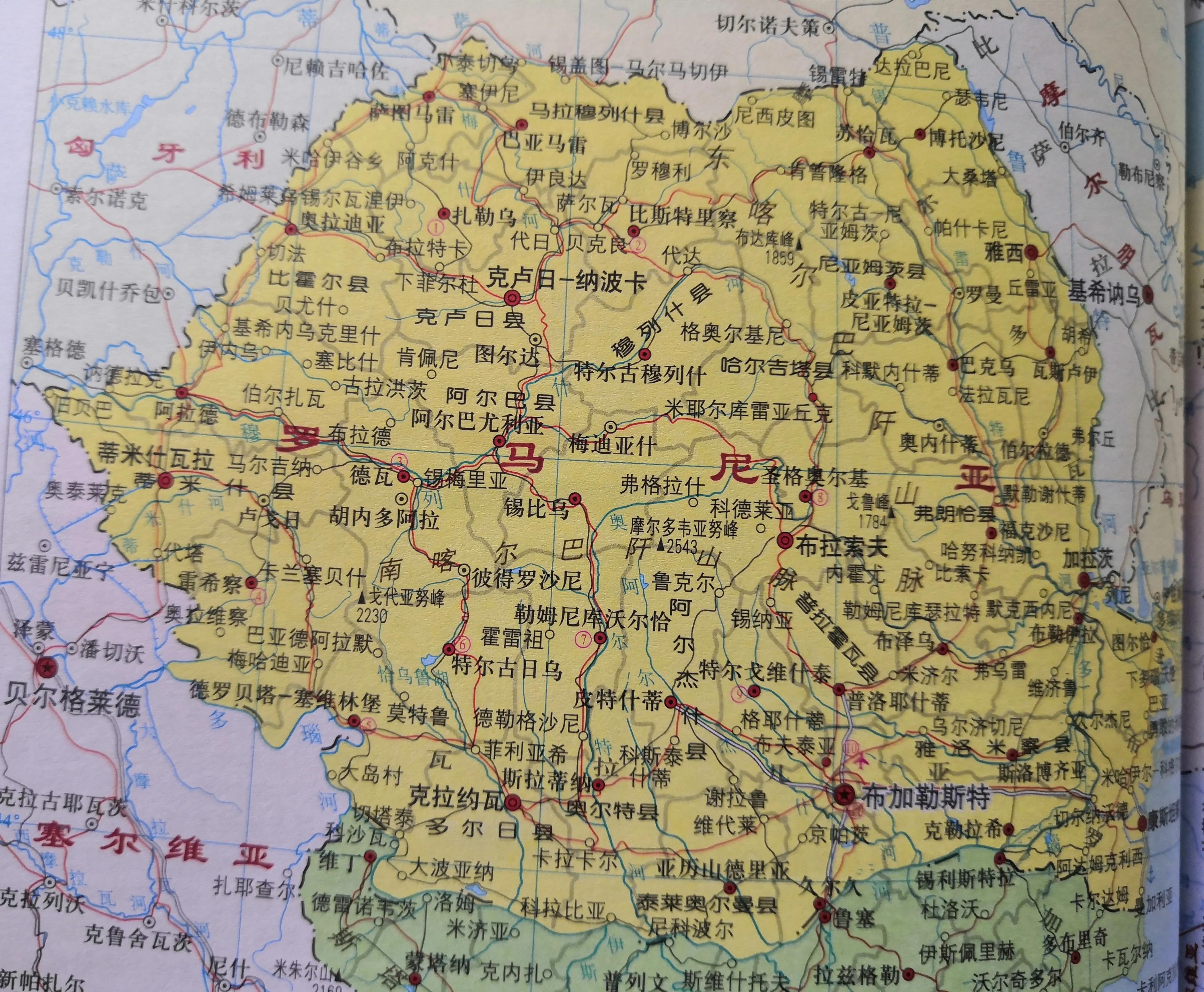 欧洲地图演变史,罗马尼亚地图世界地图