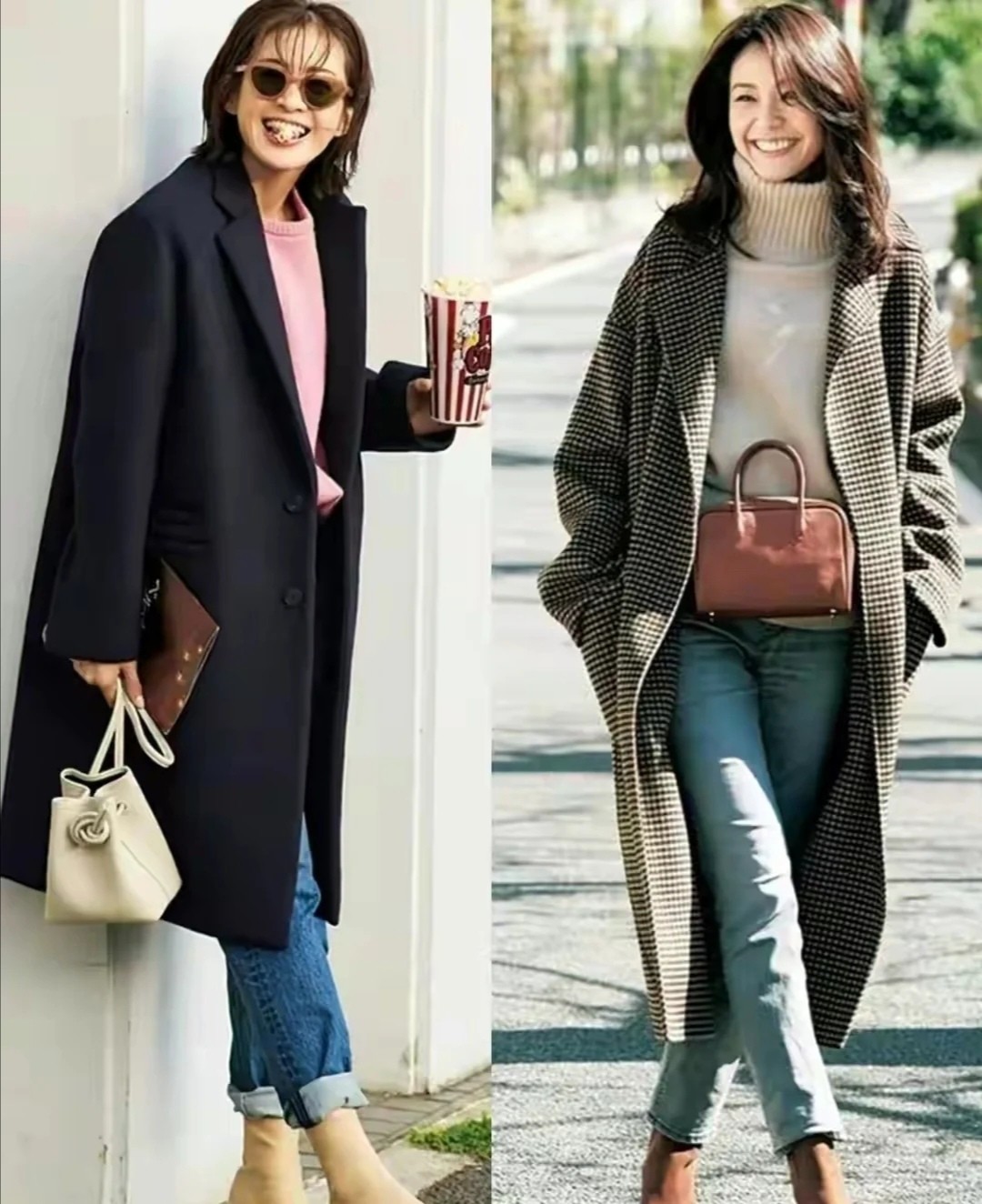 日常实用穿搭周一look气质大衣,日系柔美风格穿搭大衣