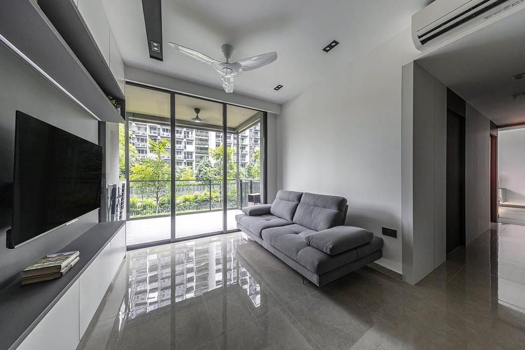 黑白灰装修配色技巧,现代简约装修黑白灰105平方米