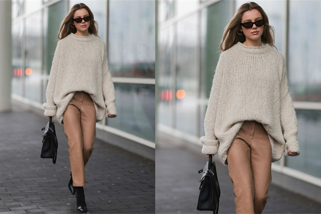 毛衣宽松怎么穿更好看,宽松毛衣怎么穿出高级感