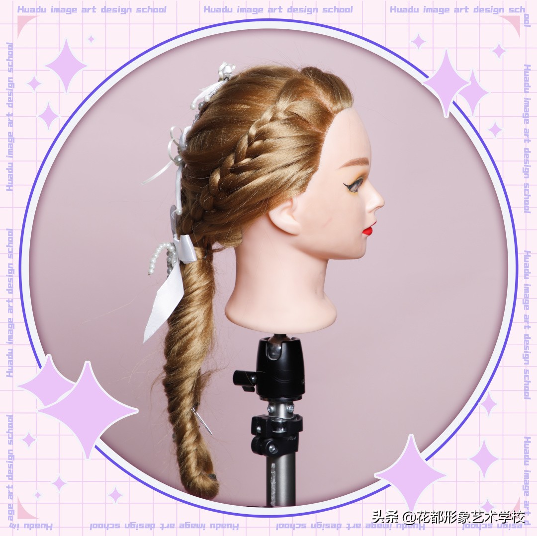 唯美学生编发教程,学化妆学美甲来花都