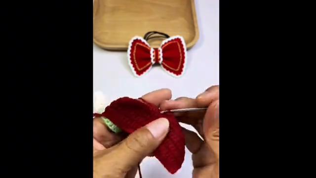 手钩立体感蝴蝶结发绳教程,蝴蝶结飘带发绳怎么扎头发