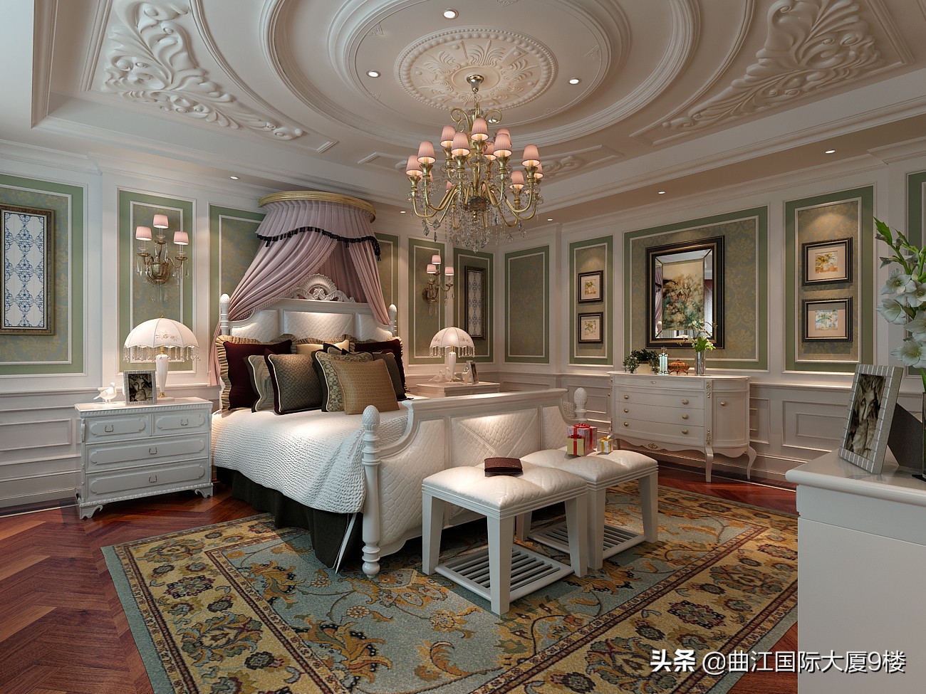 欧式卧室吊顶装修效果图大全,欧式卧室带卫生间装修效果图