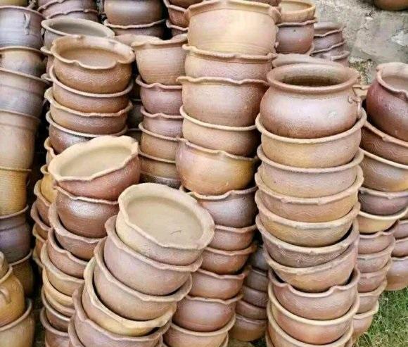 村里的花盆厂倒闭了，堆积成山，不花钱都没人要，真是可惜