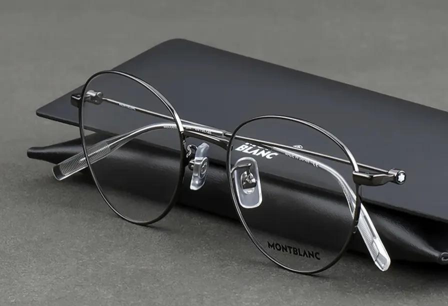 万宝龙商务眼镜mb0220a,万宝龙mb0101无框眼镜上脸图