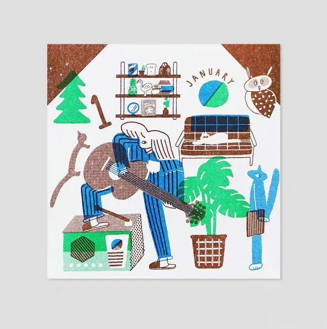 手绘黑白插画简单卡片,好看的插画卡片