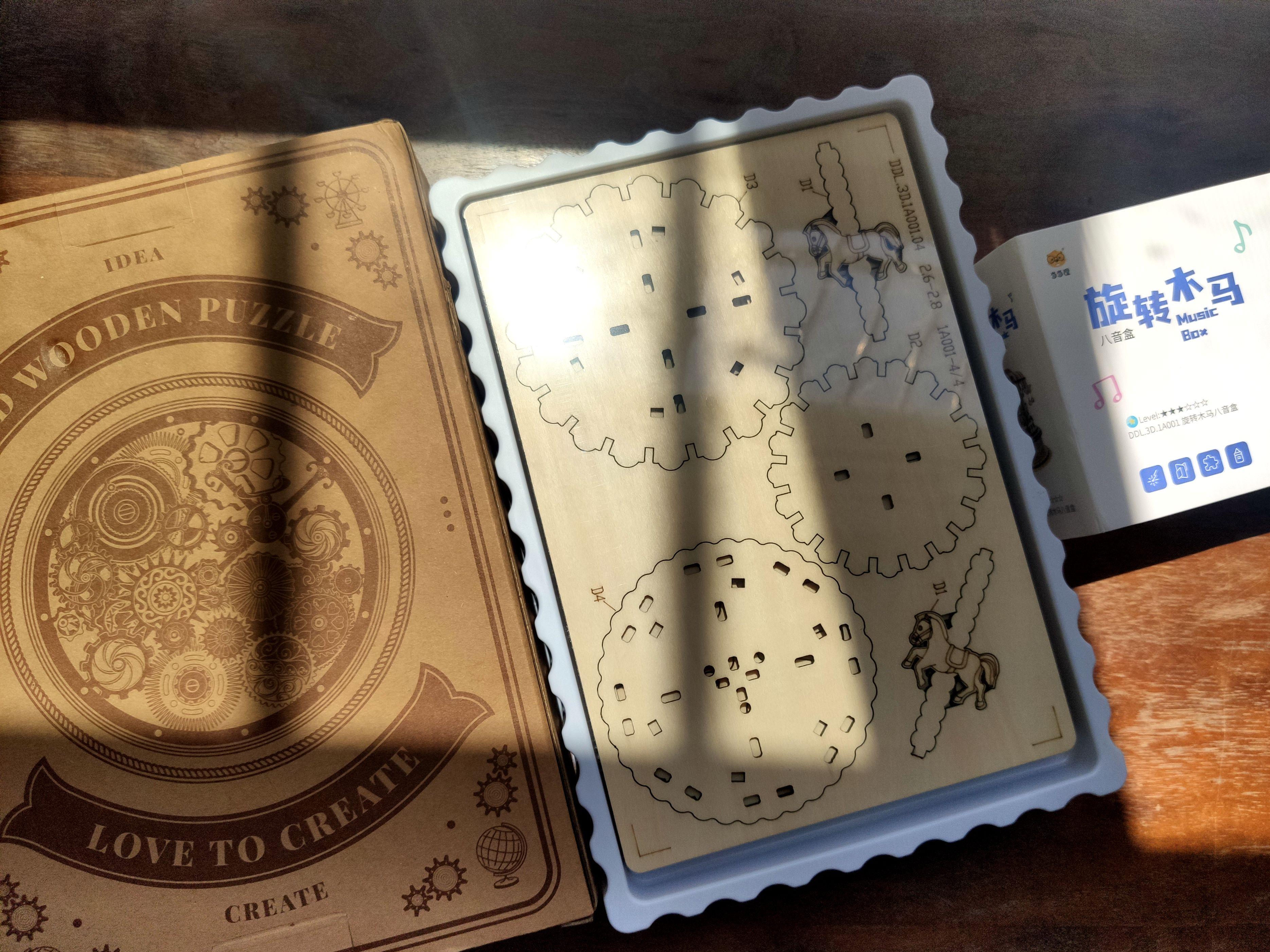 旋转木马八音盒简单,手工旋转木马八音盒