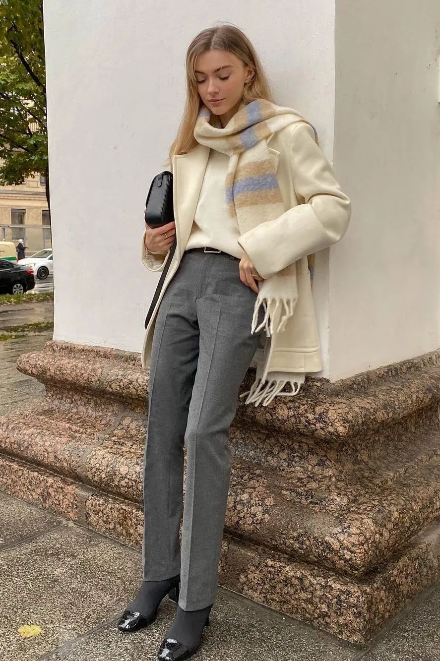 穿长裤显腿长的小白鞋,百搭鞋子秀气显脚小短靴