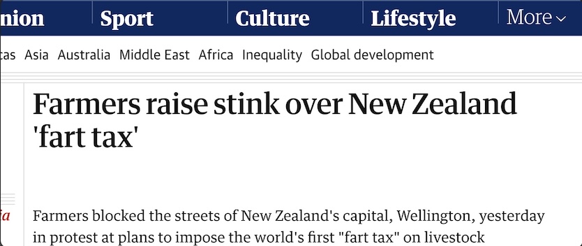 新西兰交牛羊放屁税英文,新西兰征收牛羊打嗝税