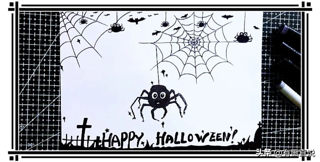 万圣节儿童画简单漂亮五年级,万圣节画儿童创意画