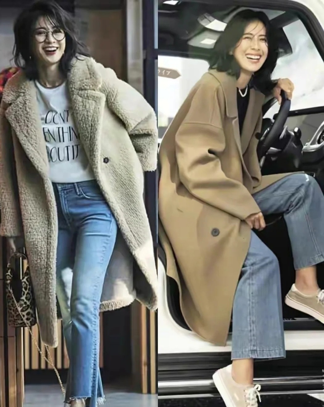 日常实用穿搭周一look气质大衣,日系柔美风格穿搭大衣