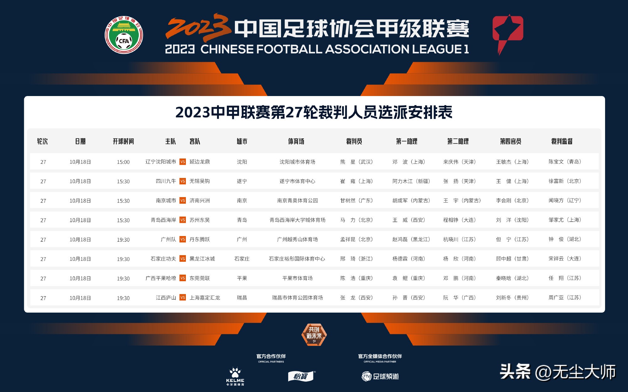 中超裁判吹完最后一场比赛,中甲赛程大连对苏州首发
