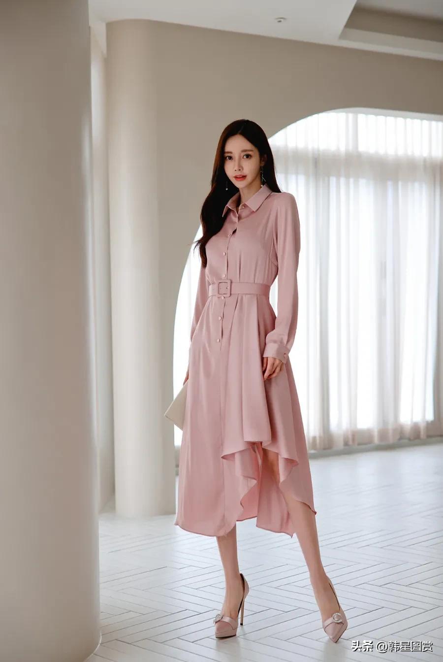 RO姜红糖罐赤色玫瑰长款雪纺裙（35）