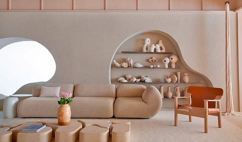 微水泥加原木装修效果小户型,微水泥设计风格小户型