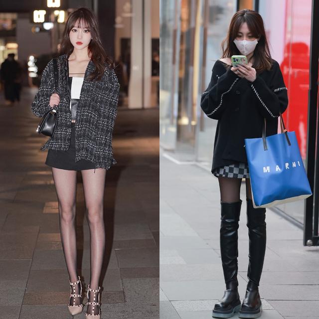 秋季过膝袜子穿法提升你的时尚感,深肉色丝袜的正确穿法