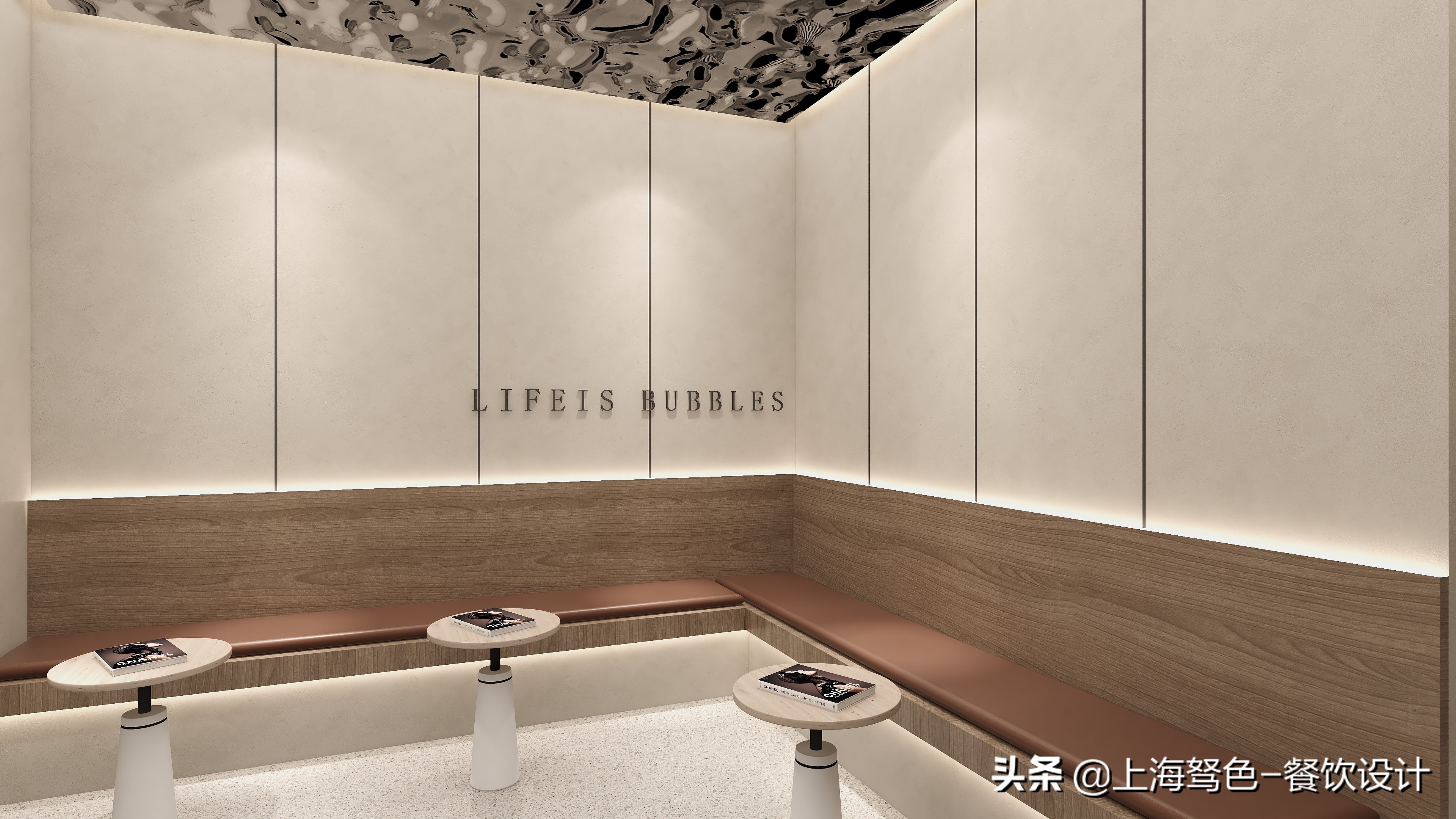 20平方的网红奶茶店简约风,钵钵鸡奶茶店甜品店一体装修风格