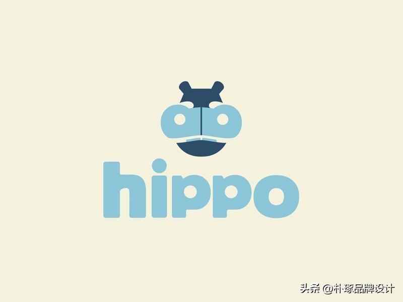 张开血盆大嘴IP动物形象河马元素logo创意集锦