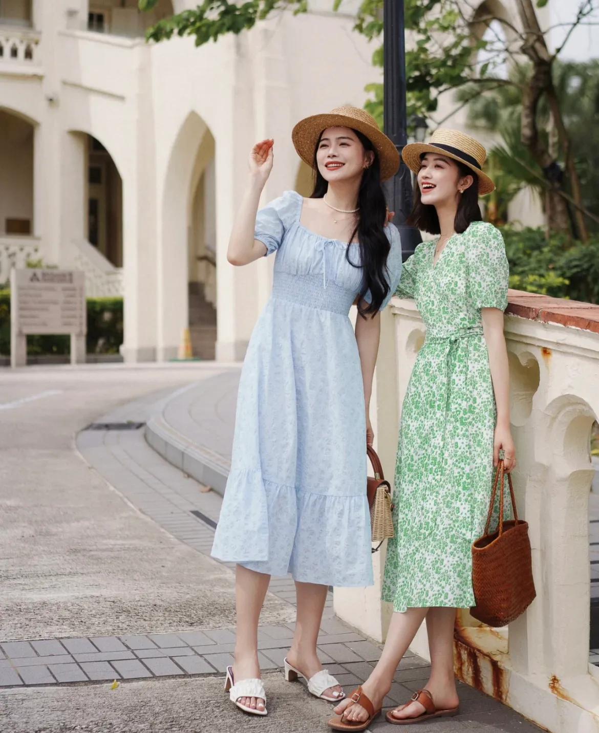 夏日闺蜜日常穿搭模板,夏季闺蜜装穿搭时髦可爱