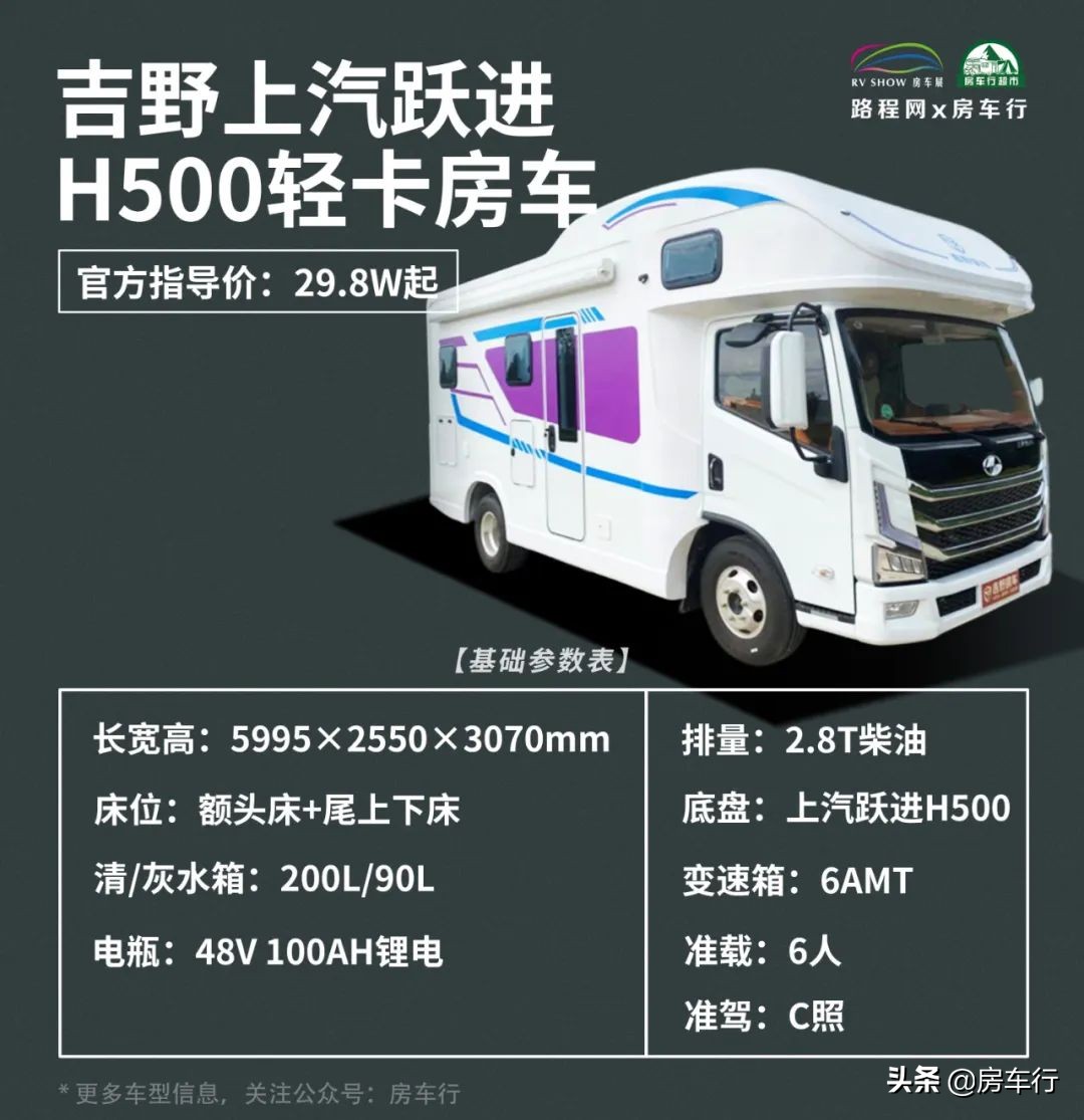 国内口碑最好的h500轻卡房车,跃进房车h500升顶房车图片