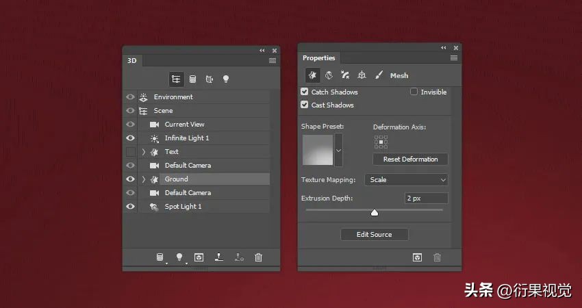 ps怎么做立体空心圆柱效果,ps文字贴合在圆柱上面