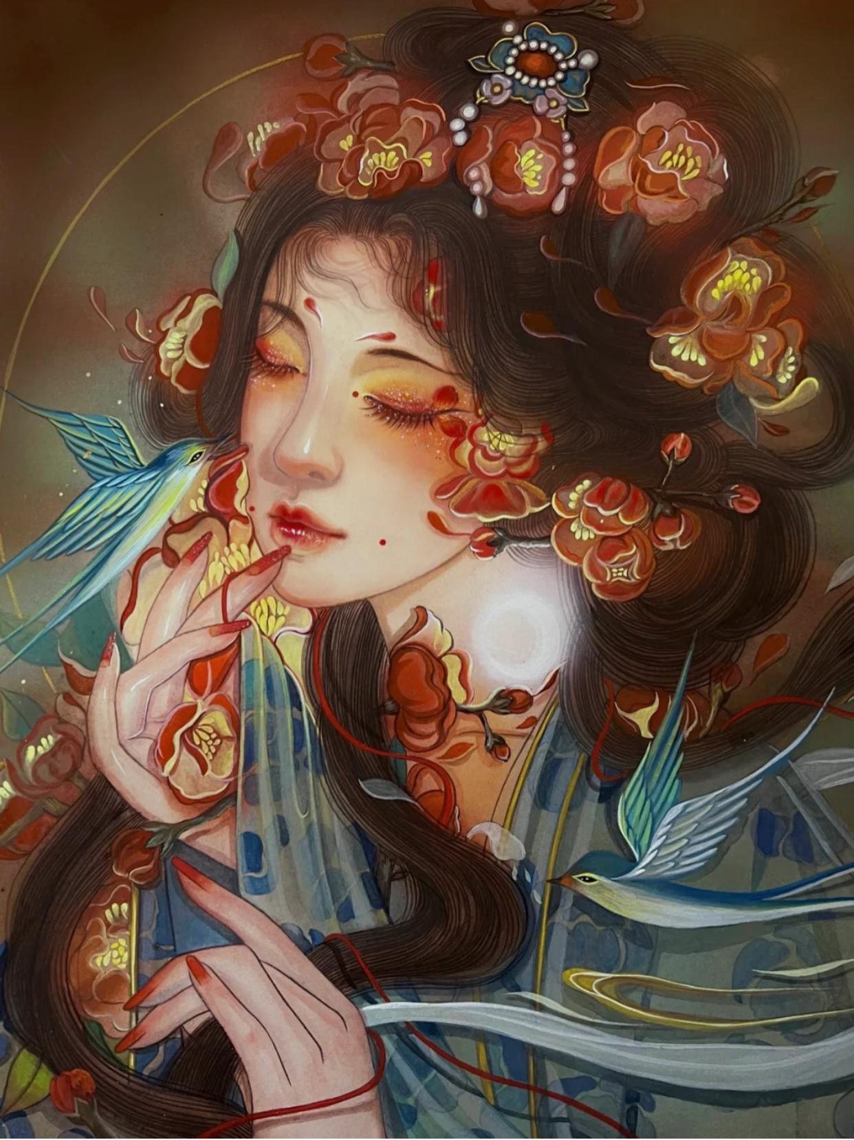 意境超美的古风插画画风太仙了,唯美古风人物插画简单