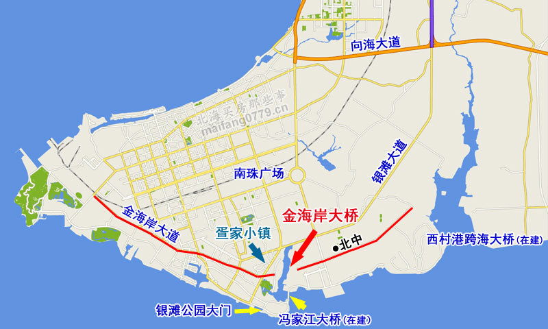「现场组图」影响北海楼市的主要工程施工进度,2022年8月