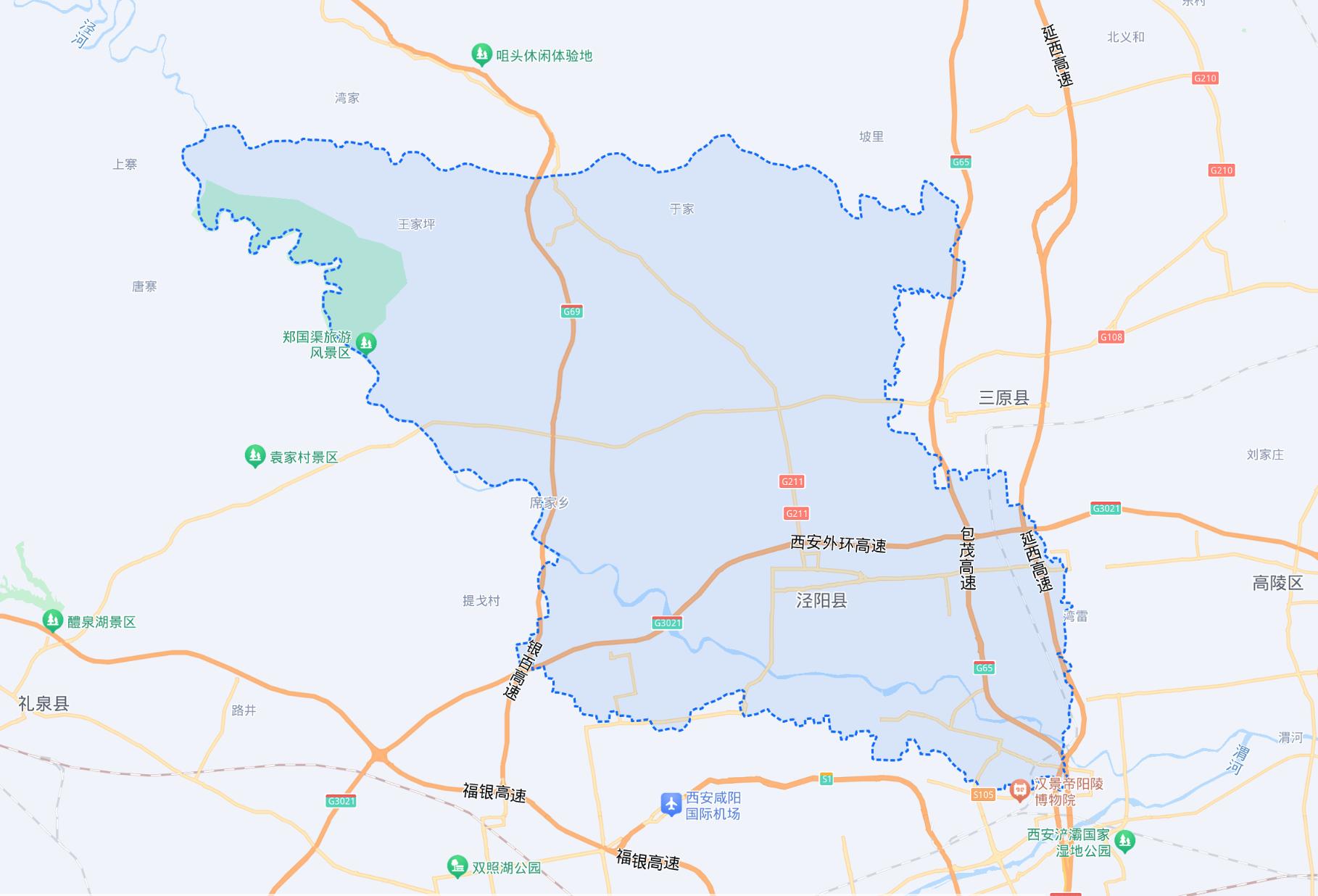 泾阳地图,泾阳县地图