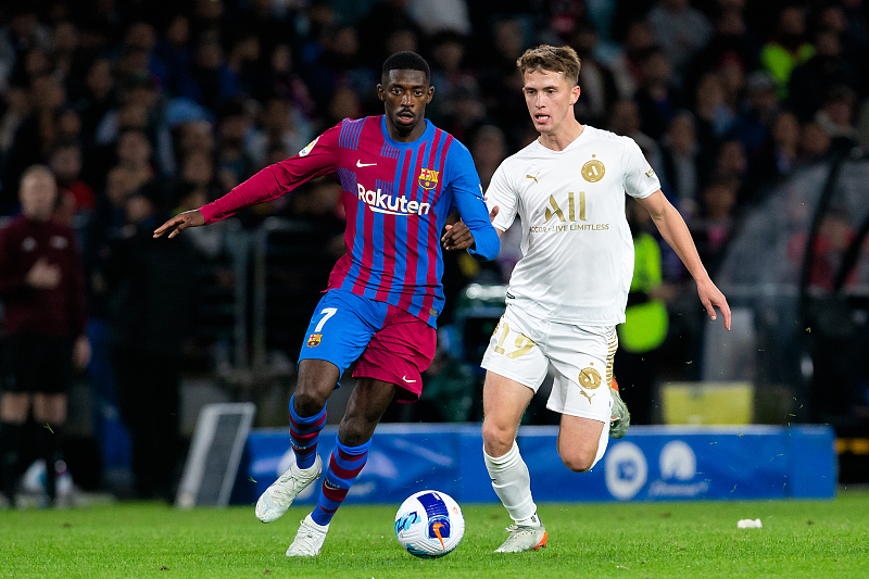 登贝莱撑起了巴萨的一片天,登贝莱巅峰高光巴萨