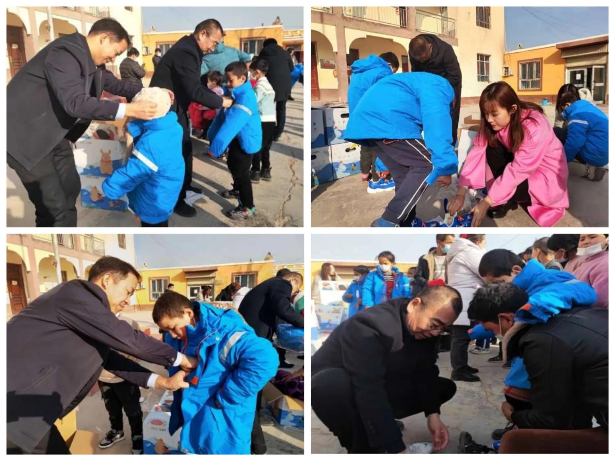 暖心I*疆新**喀什市80名儿童收到爱心企业新年礼物“温暖包”