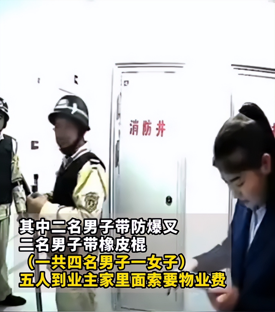 物业全副武装收物业费,物业上门强行讨要物业费