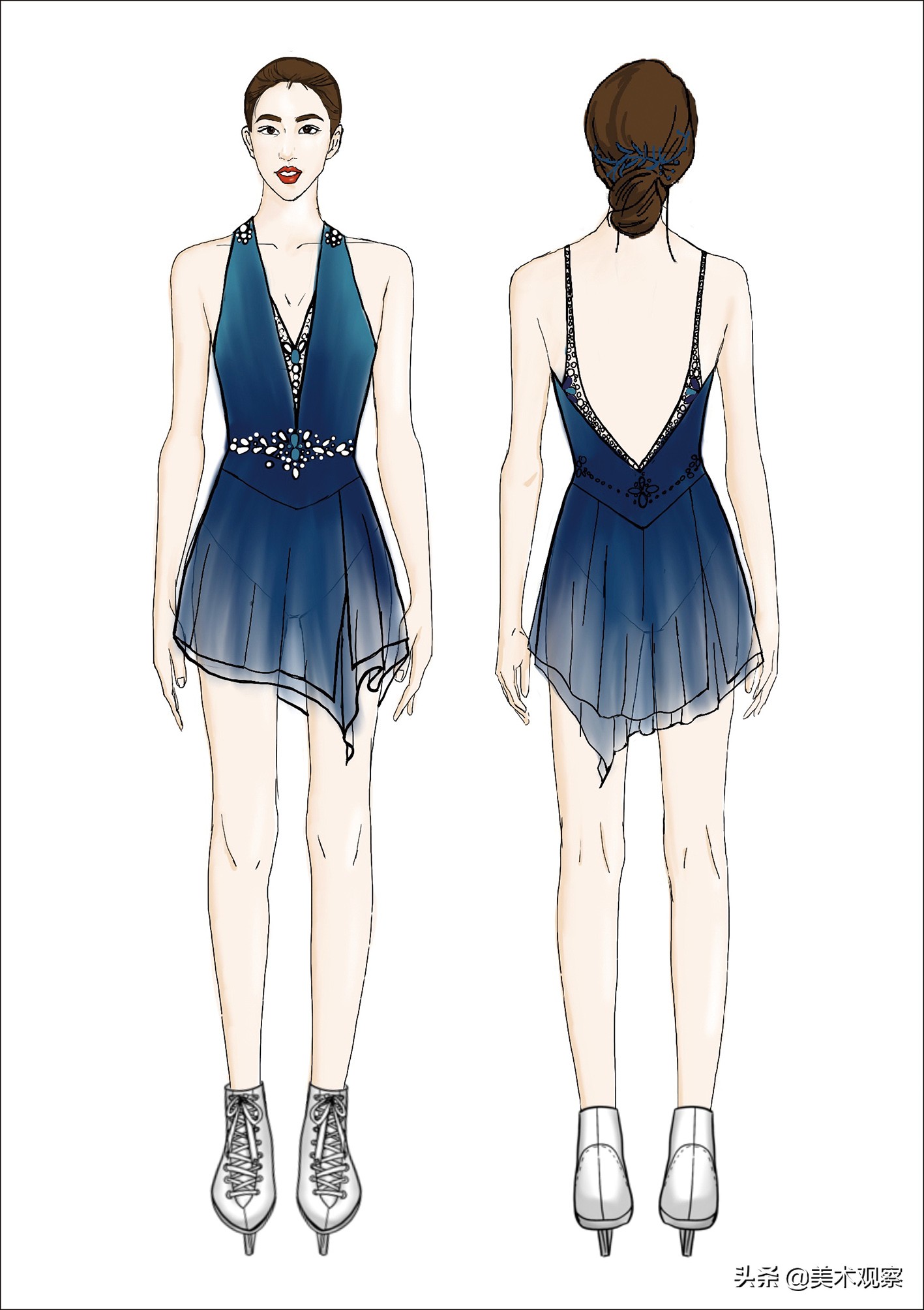 花样滑冰惊艳服装,花样滑冰设计服装