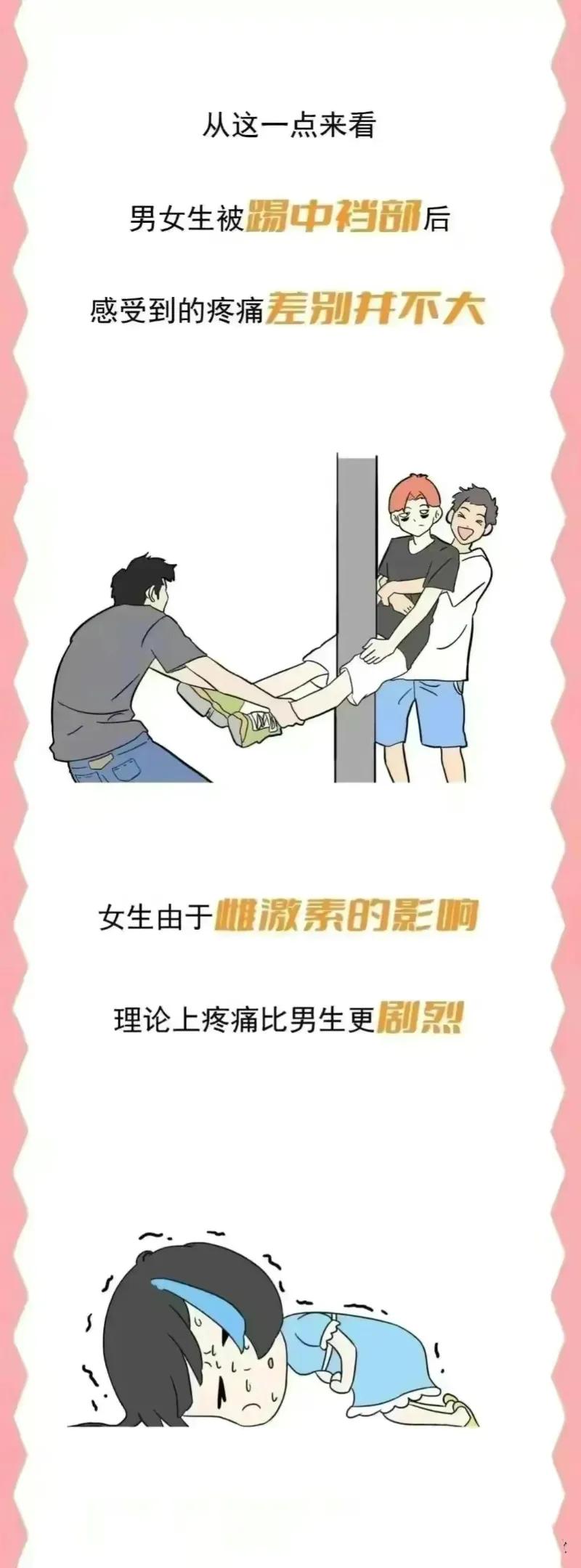 “女生被踢中裆部”VS“男生被踢中裆部”，谁会更严重？不妨了解