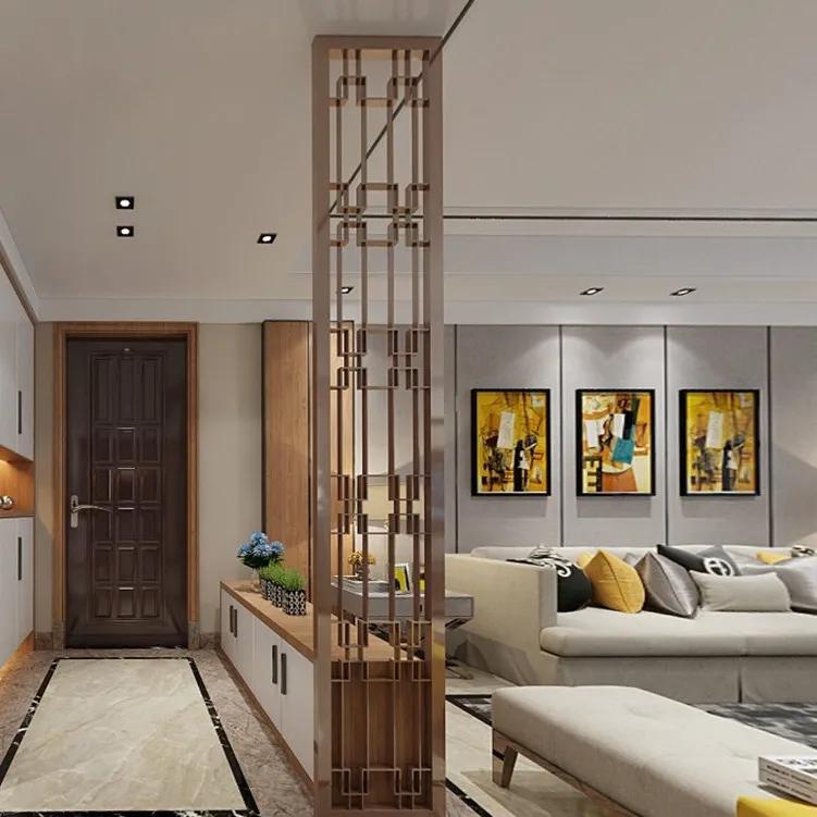 拉丝玫瑰金玄关屏风隔断,玫瑰金不锈钢屏风