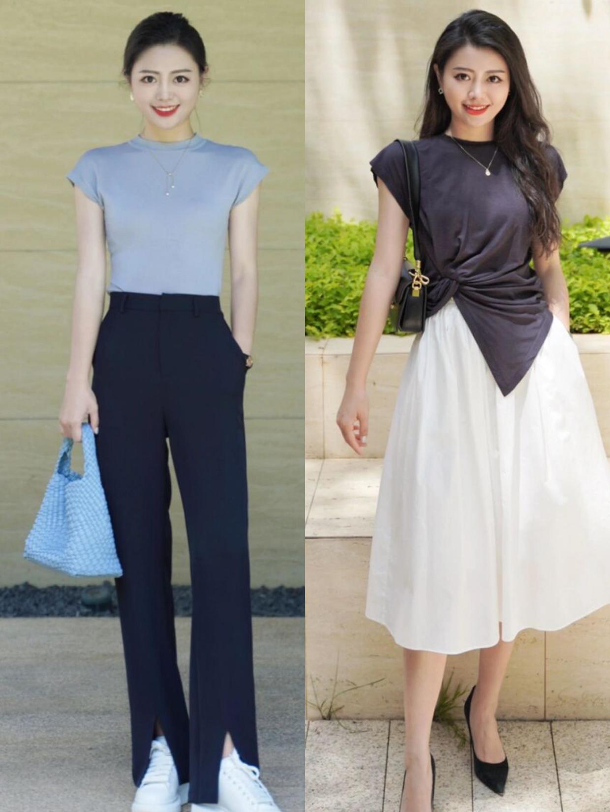 夏季穿衣高级感配色,夏季时尚短袖衣服好看