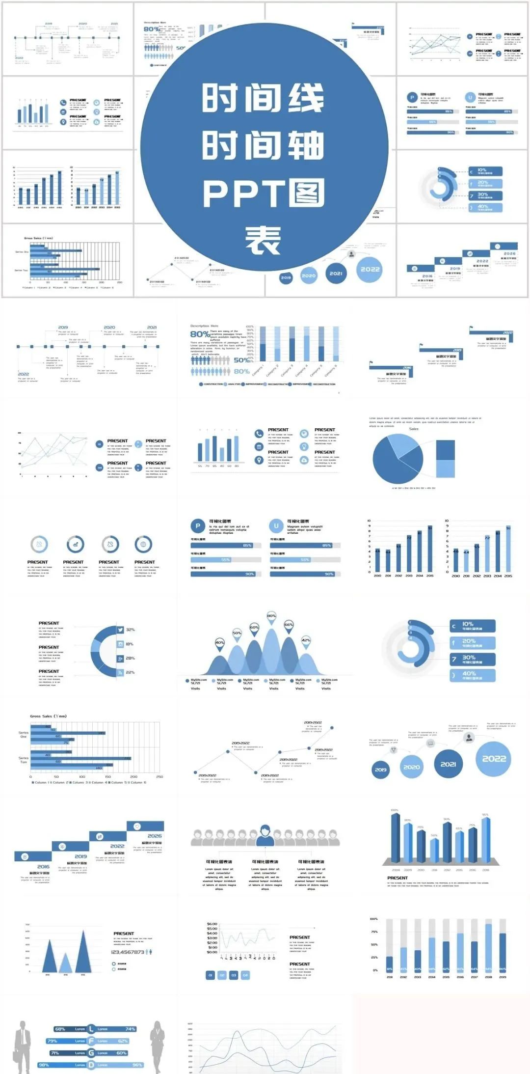 曲线时程图ppt排版技巧,最简单的直线时间轴ppt制作