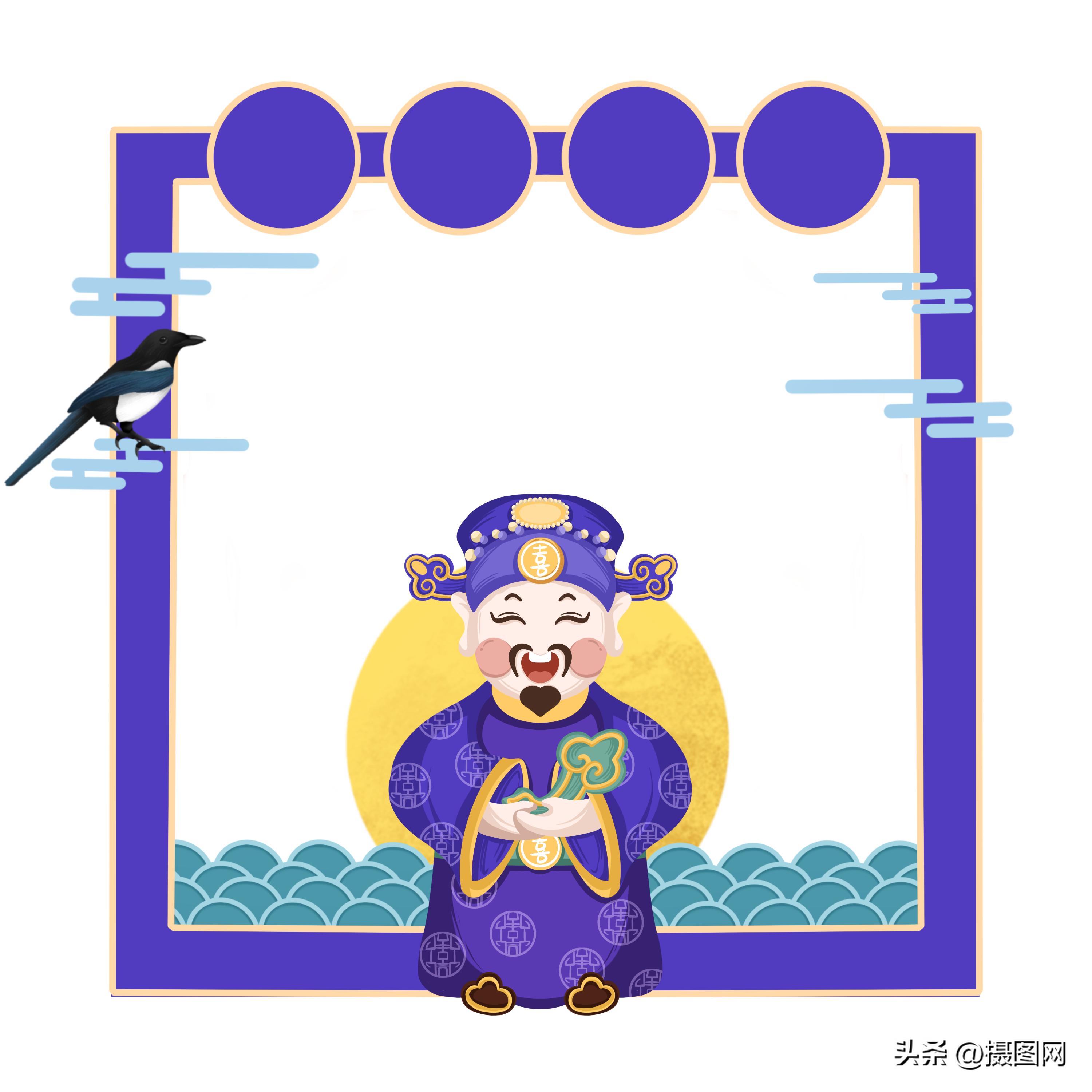 金色中国风边框素材免抠图图文,中国风透明动态免抠边框素材图片