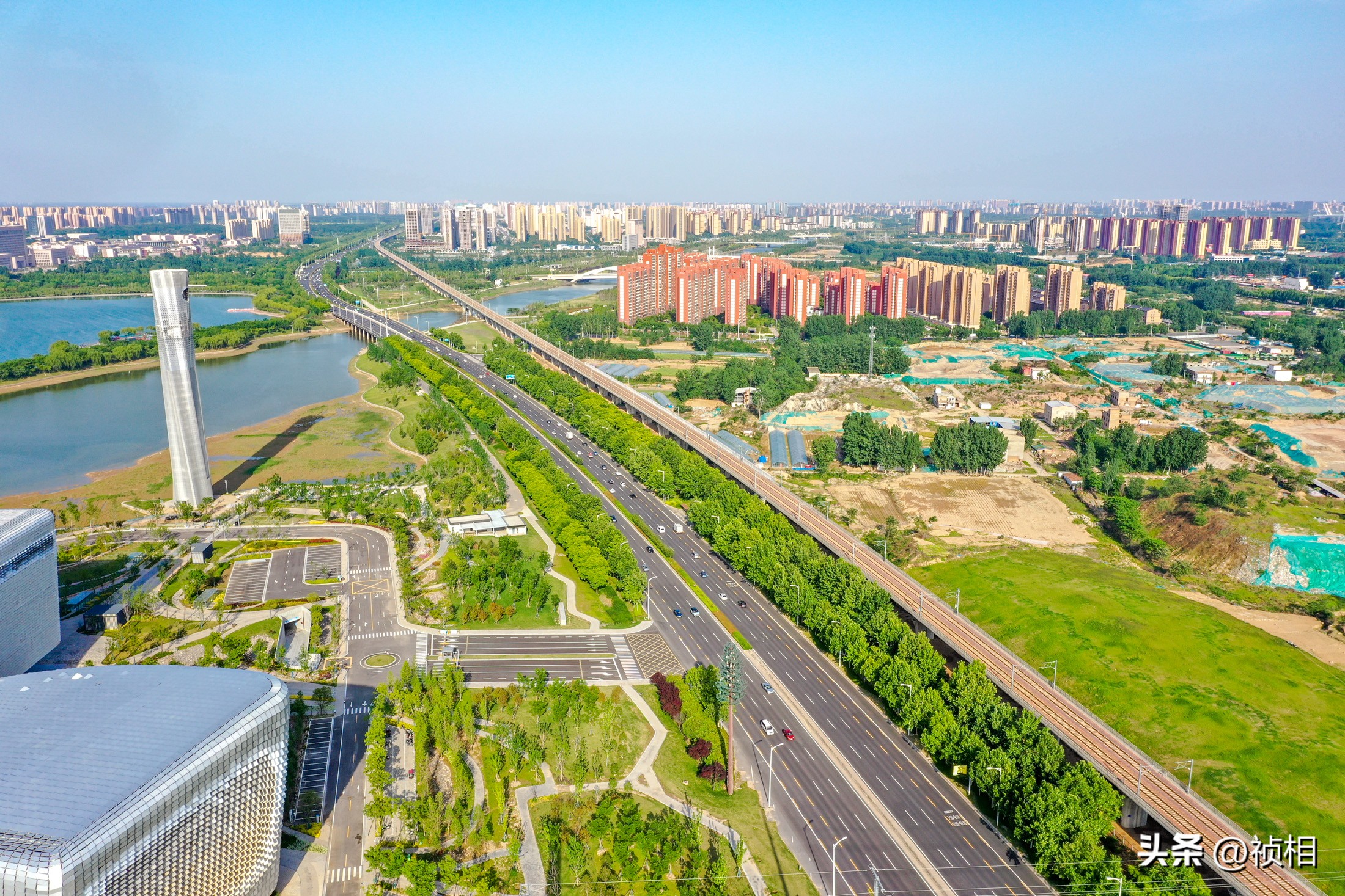 航拍郑州白沙新片区，省级产业集聚区，未来中原经济区核心之一