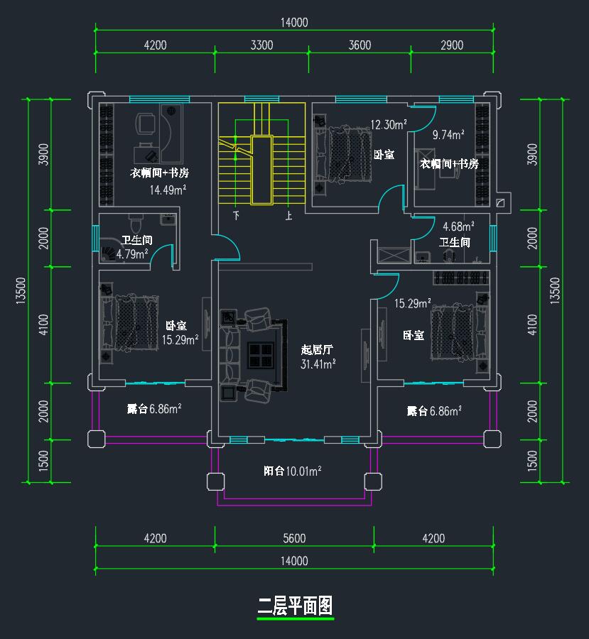 农村建房南北通透细长户型,自建房2023最新款大气上档次