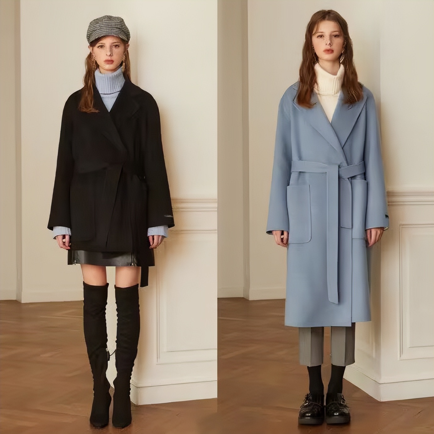 端庄优雅气质羊毛大衣长款米白色,什么颜色的大衣不过时还显白