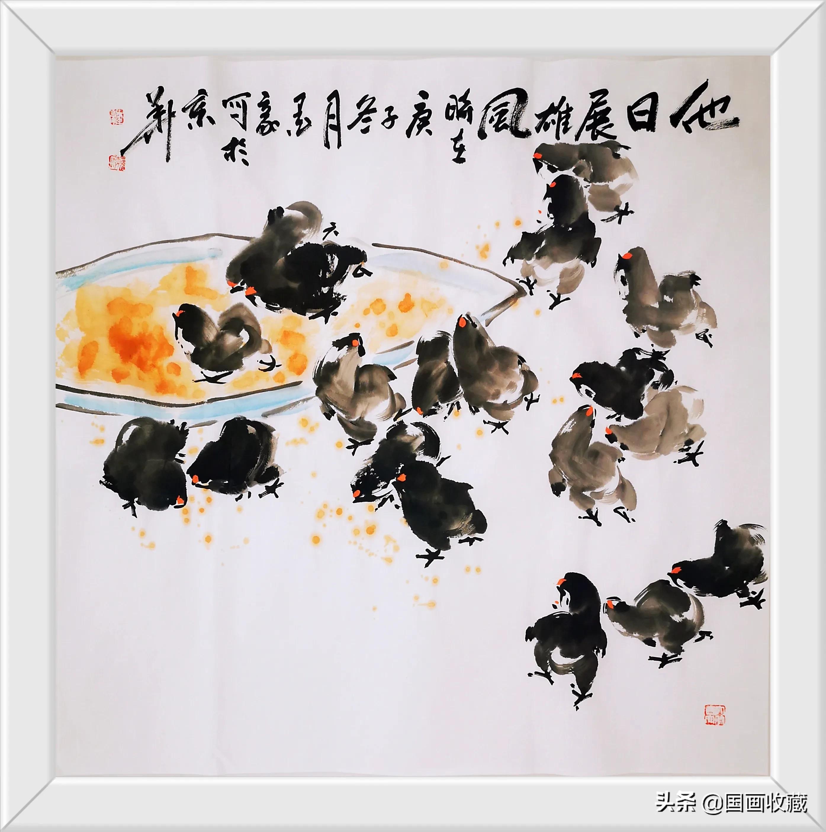 墨豪画鸡高清大图,墨豪画鸡创意作品