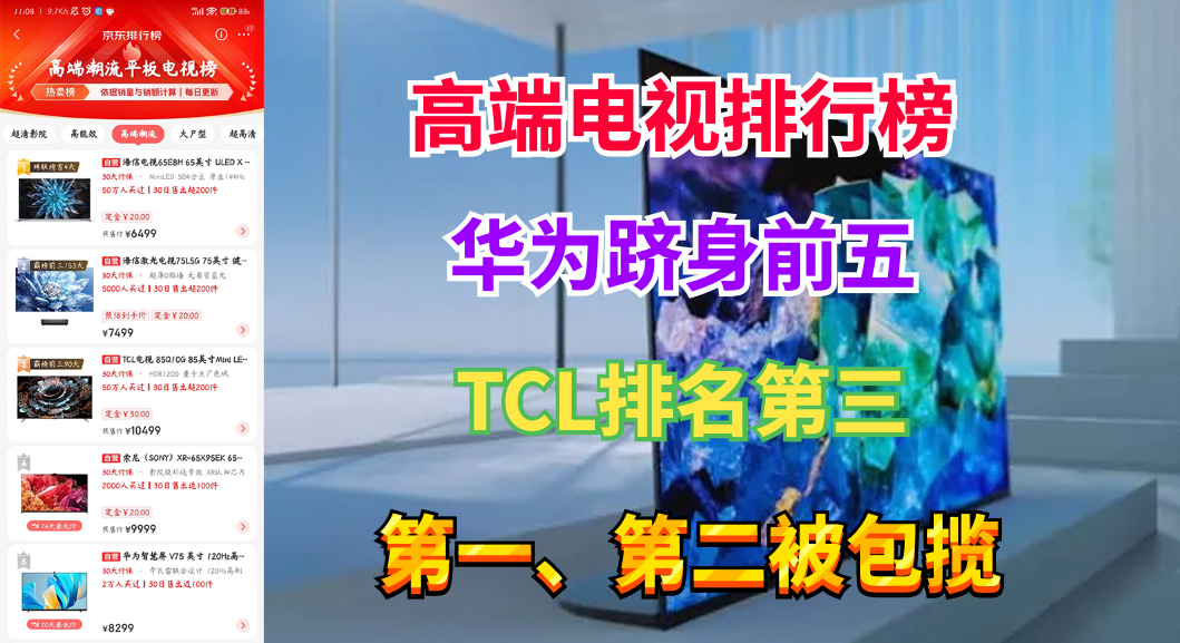 华为98寸电视和tcl98寸电视,华为电视和tcl电视哪个好