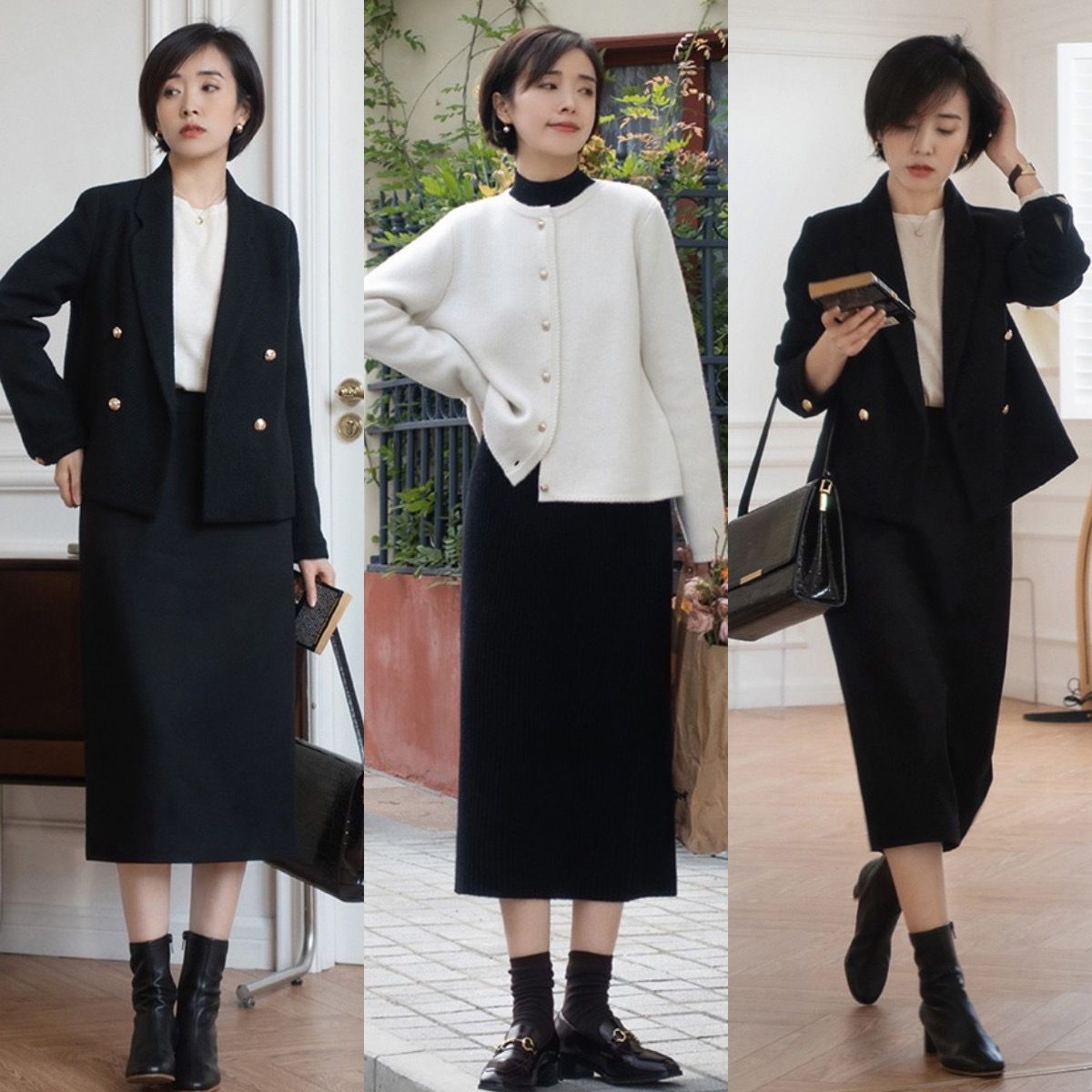 藏蓝色裙子搭配什么颜色外套好看,春款时尚气质女装外套百搭洋气