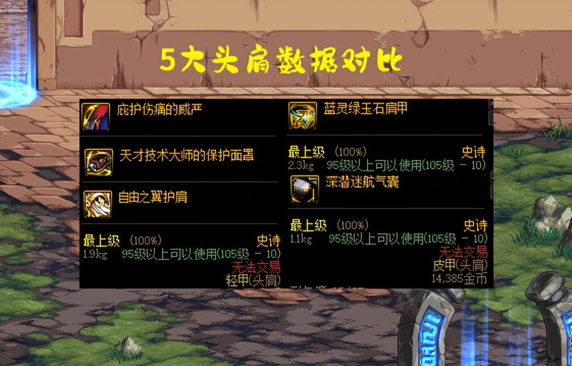 深潜护肩对比药王肩膀强度,dnf现版本药王护肩完美属性怎么选