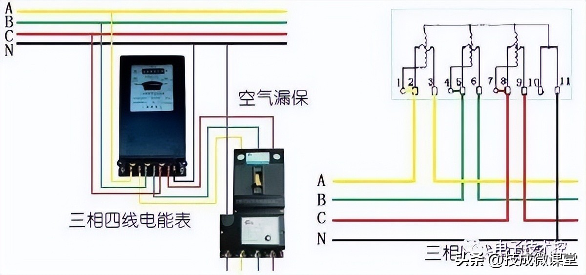 三相五线制单相电机正反转接线图,单相电能表接线方法与图解